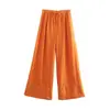Verão 2023 Novo Y2K Roupas Femininas Estilo Europeu e Americano Gola Alta Blusa Regata de Linho Conjunto de Calças Retas de Cintura Alta