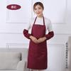 Delantal Simple Color Sólido Estampado Logo Fábrica Venta al por Mayor Catering Cocina Ropa de Trabajo Hermética Suciedad para Hombres y Mujeres