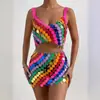 Fabricante Praia Europeu e Americano Transfronteiriço Outono 2024 Amazon Boate Sexy Conjunto de Alças com Lantejoulas Xy20305