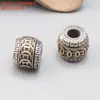 Plata de ley S925 moneda seis palabras mantra Diamante mortero barril cuentas colgante vintage desgastado DIY material de cuentas hecho a mano