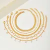 Pulseras de Cadena Multicapa de Joyería Europea y Americana de Venta Caliente Transfronteriza Joyería para Mujer Accesorios de Joyería para Manos de Alta Gama con Pedrería Joyería
