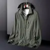 8817 Nova Jaqueta Outdoor para Homens, Cor Sólida, Com Capuz, Jaqueta de Montanhismo à Prova de Vento e Impermeável, Suporta Impressão de Logo