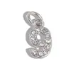 [Procesamiento Personalizado] Colgante de Acero Inoxidable con Incrustaciones de Diamantes de 26 Letras Estilo Europeo y Americano Transfronterizo para Collar y Pendientes DIY Accesorios Hechos a Mano