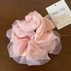 Scrunchie Plissado Franzido de Organza Francês Elástico Suave de Alta Qualidade para Coque Acessório de Cabelo para Rabo de Cavalo Corda de Cabelo