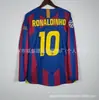 Atacado Camisa Retrô Manga Longa Real Madrid Nº 7 Ronaldo Barcelona Messi Ac Milan Kaka Uniforme de Futebol Brasil