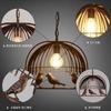 Lámpara de araña de hierro para restaurante, estilo industrial, creativa, con tres pájaros, estilo retro, para bar y loft, estilo americano
