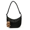 Bolsa Texturizada Bolsa Transversal Moda Feminina Nova Casual Grande Capacidade para o Dia a Dia Bolsa Dumpling Retro Versátil Bolsa de Ombro