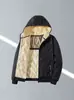 Chaqueta de algodón con capucha transfronteriza para hombre, abrigo de algodón con forro polar para hombre, abrigo de invierno con forro polar, chaqueta de algodón de grafeno cálida, chaqueta de algodón ultrasónica para hombre