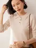 Nuevo Suéter de Punto Grueso Versátil para Mujer 2026 Otoño e Invierno, Cuello Polo, Cachemir de Doble Capa, Camisa Base