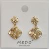 Pendientes Cuadrados Geométricos Plegados de Plata S925 con Aguja de Plata Color Oro Duradero Pendientes de Botón Versátiles de Lujo Ligero con Temperamento Pendientes de Moda Transfronterizos