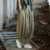 (Personalizado)26 Outono Ramie Algodão Lavado com Areia Vintage Patchwork de 32 Peças Calças Abóbora Algodão Linho Calças Lanterna Femininas Calças Longas