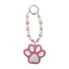 Llavero de Pata de Gato de Cristal Colgante para Bolso Correa para Teléfono de Perlas y Cuentas Encantos de Pata Kawaii Lindos Accesorios Regalos para Mujeres