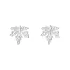 Pendientes de Plata de Ley S999 con Hoja de Arce Personalizada para Mujer 2025 Diseño de Nicho Moda Pendientes Sencillos Lisos de Plata para Orejas Perforadas