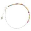 Original quebrado casal de prata natural pequena turmalina 925 sterling pulseira de prata feminina leve de nicho de luxo