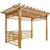 Soporte de Flores de Madera Anticorrosión Personalizado por el Fabricante, Estructura de Trepa para Patio Exterior, Enrejado de Uvas para Pasillo Cultural Escolar