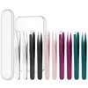 Set de Pinzas de Acero Inoxidable para Recortar Cejas de Boca Plana Oblicua, Pinzas para Depilar Barba, Pinzas para Cejas, Pinzas Depiladoras