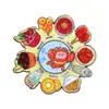 Imán Giratorio para Refrigerador con Temática de Comida, Pegatina Magnética Giratoria de Dibujos Animados Estilo Chino, Souvenir de Tendencia Nacional Cultural y Creativo, Imán Creativo de Disco Redondo