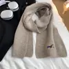 Bufanda de Cachemir Bordada con Cachorro de Estilo Coreano para Mujer, Nueva Bufanda de Lana Tejida Cálida para Otoño e Invierno 2025