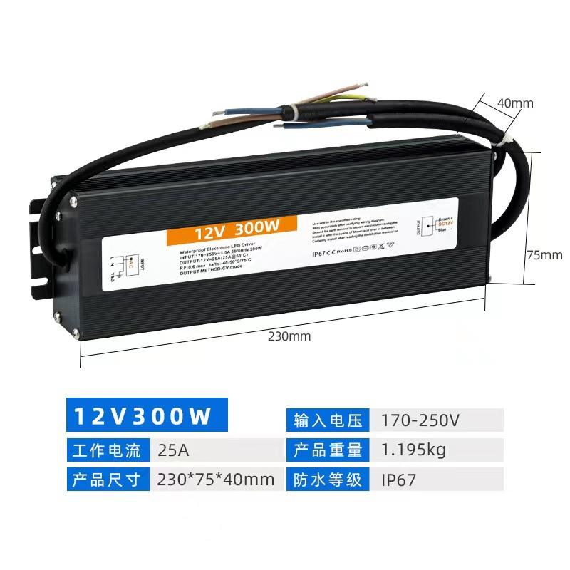 12V300W