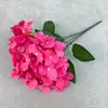 Flor de Hortensia Artificial con 5 Ramas y Pétalos Grandes, Flor de Seda para Boda y Decoración del Hogar, Adorno de Arreglo de Flores Falsas, Disponible en Múltiples Colores