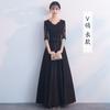 Vestido de noche negro pequeño para mujer, temperamento de banquete, ocasión formal, cumpleaños, actuación, vestido de anfitrión, se puede usar en ocasiones ordinarias