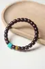 Madera de Palisandro Rosa de Hoja Pequeña India Material Viejo DIY Perla Roja del Sur 15mm Diseño Círculo Único Pulsera de Cuentas Budistas para Hombre y Mujer Venta al por Mayor