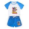 Terno de roupas de verão para meninos 2023 Novo terno para meninas Roupas infantis estilo ocidental roupas de manga curta shorts terno de duas peças de verão