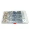 En stock: 120 juegos de botones de presión metálicos de cuatro colores de 12,5 mm, broches de presión de cobre de cuatro partes, botones de presión de liberación rápida, cierres ocultos macho y hembra, juego de herramientas