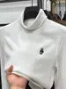 Capa base térmica de cuello alto para hombre, Otoño e Invierno, Engrosada, Cálida, Doble cara de forro polar, Sudadera interior, Doble cuello, Camiseta de manga larga para hombre