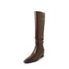 Knock Boa aparência Elegante Altura interna Aumentando Plissado Confortável All-match Heap Boots 2024 Outono Slimming Pontiagudo Botas de Cavaleiro