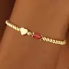 Pulsera de Corazón de Amor Estilo Europeo y Americano Transfronteriza con 12 Piedras de Nacimiento Nueva Joyería de Diseño Simple Casual Regalo de Cumpleaños 2026