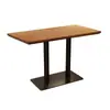 Mesa Pequeña China Moderna Mesa Cuadrada Minimalista Italiana Madera Maciza Acero Inoxidable Muebles de Restaurante Mesa Pequeña Redonda de Negociación de Ocio