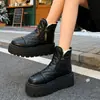 Zapatos Cálidos de Algodón con Suela Gruesa Casual Populares Botas Invierno 2025 Nuevas Botas de Nieve Elevadoras para Mujer Botines Cortos de Terciopelo para Mujer
