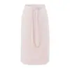 Falda midi casual deportiva de cintura alta con cordón, color liso, nueva moda de otoño, versátil, corte ajustado, línea A