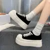 Zapatos Casuales para Estudiantes con Cordones, Suela Gruesa, Cabeza Grande, Encaje, Zapatos de Plataforma Versátiles Nuevos para Personas Bajas, Mujer Otoño 2026