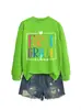 Vibrações de primeira série Amazon eBay site independente moda versátil feminina europeia e americana outono/inverno moletom