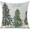 Juego de Fundas de Almohada Transfronterizas para Navidad Europea y Americana, Funda para Cojín de Sofá de Sala de Estar, Funda para Almohada de Cintura con Reno Papá Noel Árbol, Suministro de Fábrica