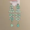 Pendientes de Borla con Flor de Zircón de Aguja de Plata Transfronterizos, Pendientes de Moda y Elegantes, Pendientes de Lujo Ligero y de Gama Alta, Diseño de Nicho