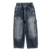 Pantalones Vaqueros para Niños Grandes Otoño 2025 Nuevos Primavera y Otoño Estilo Callejero Pantalones Cargo Frescos Modernos
