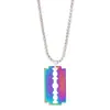 Aleación para Fundición a Presión Galvanizada Personalizada Aceite Goteando Hoja Colorida Personalizada Creativa Collar Hip-Hop Joyería Venta Directa de Fábrica