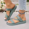 Comercio electrónico transfronterizo, talla grande, nueva colección de verano 2026, sandalias de plataforma gruesa para mujer, sandalias planas de playa de moda y casual