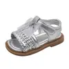 Sandalias tejidas huecas para niños 2026 Verano Sandalias de malla con cordones y lazo para niñas Sandalias de princesa Zapatos de playa