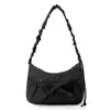 Bolsa Plissada de Design de Nicho para Mulheres 2026 Novo Estilo Menina de Balé Bolsa de Axila com Laço Versátil Bolsa de Ombro Transversal