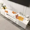Alfombrilla de mesa transparente para mueble de TV, sensación de lujo ligero y alta gama, mantel largo, cubierta de PVC para zapatero, alfombrilla protectora para encimera de aparador de comedor