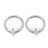 Pendientes Anillo Abierto Sin Costuras de Libélula de Titanio y Circonita Pendientes para Nariz de Titanio G23 Aleación de Titanio Joyería para Piercing Septum Nasal
