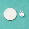 Prata Esterlina S925 Resina Brilhante Desenho Animado Gatinho Gato Pingente Fofo Hello Kitty Charme Pulseira DIY Acessório de Prata