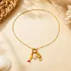 Collar de Acero Inoxidable Transfronterizo Yuhui Estilo Océano Colgante de Pez y Perla Chapado en Oro Real Acero Inoxidable Resistente al Desgaste