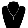 Joias que combinam influências europeias e americanas, colares personalizados com estilo criativo e minimalista, colares curtos com cruz cravejada de diamantes para mulheres.