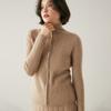 Cárdigan de cachemir de media altura con cremallera para mujer, chaqueta holgada de punto de cachemir 35 % y combinable con todo, otoño e invierno, nuevo