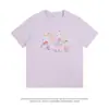 Camiseta Estampada Pintada Elegante Estilo Coreano para Trabalho Feminino Manga Curta Moda Nicho Ins Camiseta de Verão Versátil Top Tendência Masculino